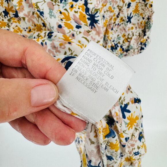 JNY Jones New York Plus Floral Blouse Peasant Top 3/4 Sleeve Multicolor Size 2X - Picture 5 of 7